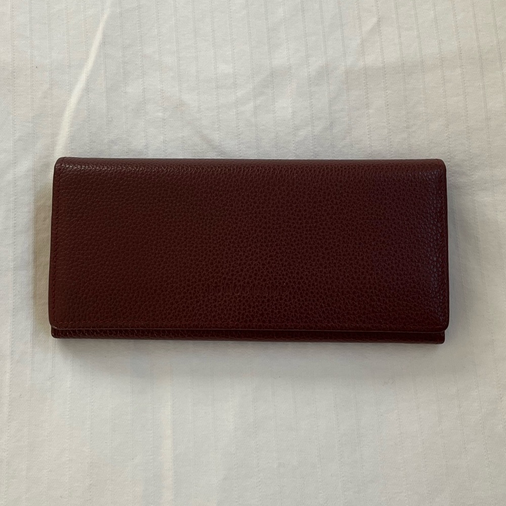 Longchamp Le Foulonne Continental Wallet Pebbled Leather